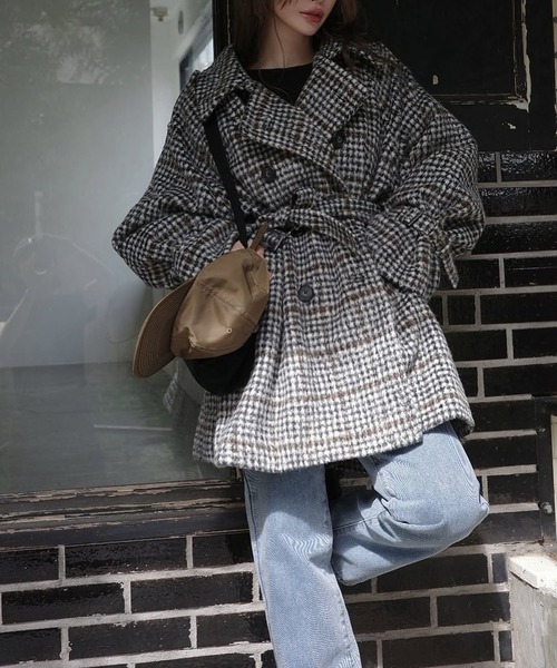 middle shaggy volume sleeve trench coat（トレンチコート