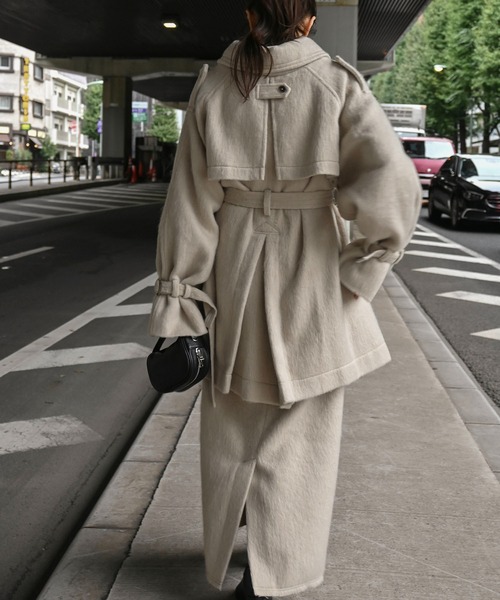 セール】middle shaggy volume sleeve trench coat（トレンチコート
