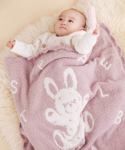 SLAP SLIP BABY（スラップスリップベビー）の「【お揃い/ウォッシャブル加工】アニマルウサギクマもこもこおくるみ（おくるみ・キッズ・ベージュ/ピンク・FREE）」の2枚目の写真