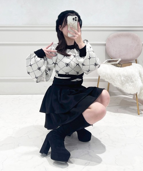 バックリボンニットトップス（ニット/セーター）｜apres jour