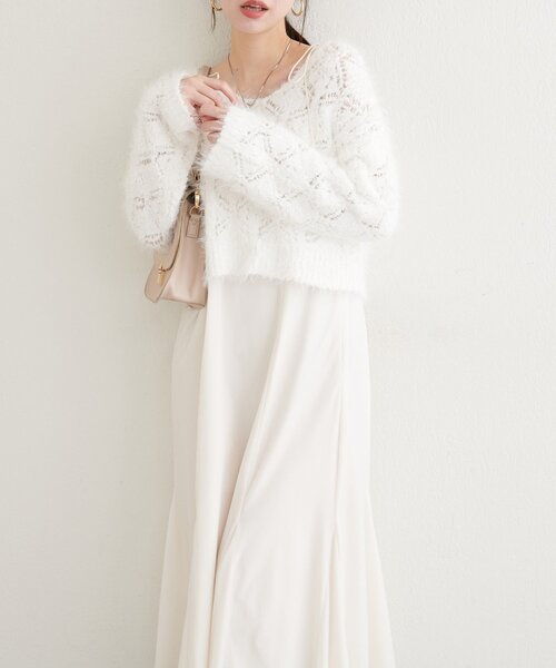 natural couture（ナチュラルクチュール）の「【mizu】ロンバス柄ファンシーニット（ニット/セーター・レディース・オフホワイト/ピンク/モカ・FREE）」の17枚目の写真