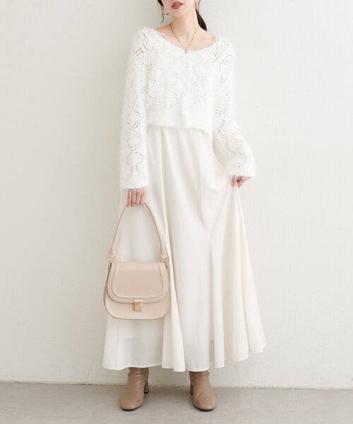 natural couture（ナチュラルクチュール）の「【mizu】ロンバス柄ファンシーニット（ニット/セーター・レディース・オフホワイト/ピンク/モカ・FREE）」の18枚目の写真