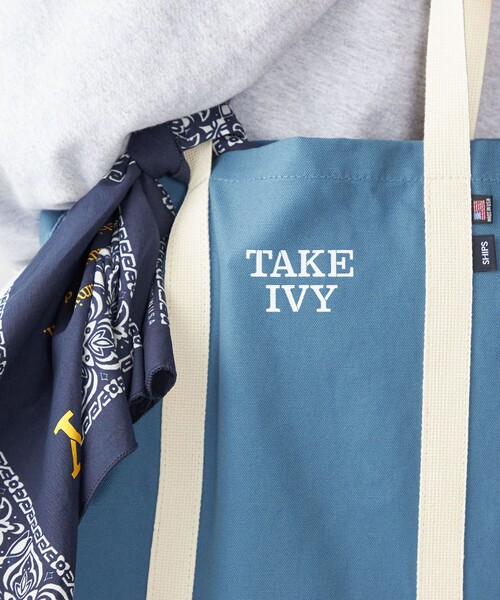 SHIPS（シップス）の「SHIPS×TAKE IVY:『TAKE NVY』INTER-VARSITYトートバッグ（トートバッグ・メンズ・ワイン/グリーン/キャメル/ロイヤルブルー/ネイビー・ONE SIZE）」の4枚目の写真