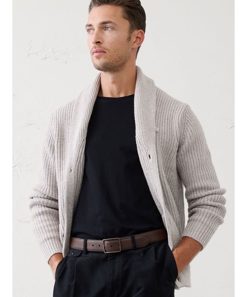 BANANA REPUBLIC FACTORY STORE（バナナリパブリック ファクトリーストア）の「BANANA REPUBLIC FACTORY STORE　　コージーショールカーディガン（カーディガン/ボレロ・メンズ・ブラック/ナチュラル・XL/L/M/S）」の2枚目の写真