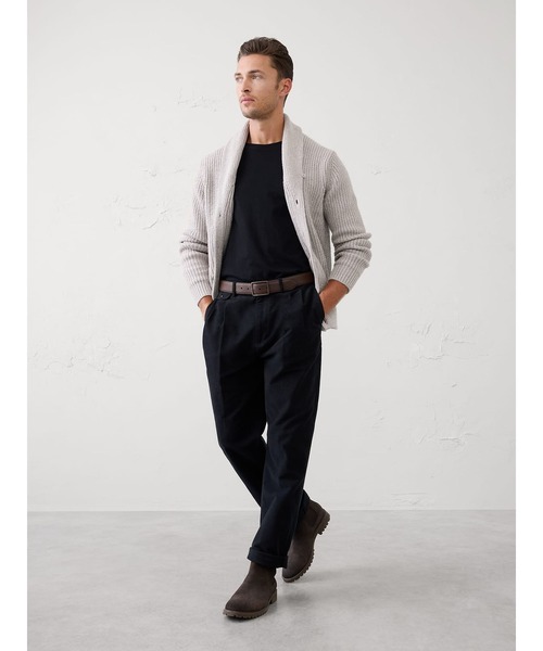 BANANA REPUBLIC FACTORY STORE（バナナリパブリック ファクトリーストア）の「BANANA REPUBLIC FACTORY STORE　　コージーショールカーディガン（カーディガン/ボレロ・メンズ・ブラック/ナチュラル・XL/L/M/S）」の6枚目の写真