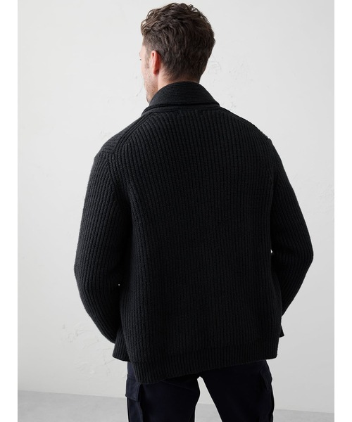 BANANA REPUBLIC FACTORY STORE（バナナリパブリック ファクトリーストア）の「BANANA REPUBLIC FACTORY STORE　　コージーショールカーディガン（カーディガン/ボレロ・メンズ・ブラック/ナチュラル・XL/L/M/S）」の4枚目の写真