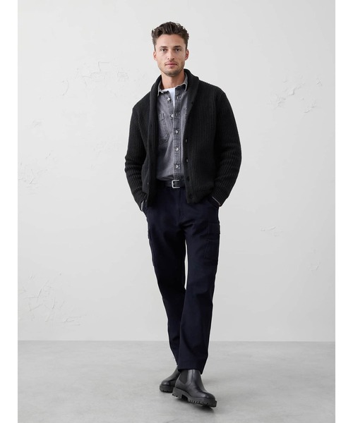 BANANA REPUBLIC FACTORY STORE（バナナリパブリック ファクトリーストア）の「BANANA REPUBLIC FACTORY STORE　　コージーショールカーディガン（カーディガン/ボレロ・メンズ・ブラック/ナチュラル・XL/L/M/S）」の5枚目の写真
