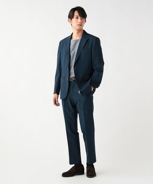 BEAMS HEART(ビームスハート)の「【7/2値下げ】デニムプリント シアサッカー 2ボタン ジャケット(セットアップ対応・ストレッチ)(テーラードジャケット・メンズ・インディゴブルー/ブルー・SMALL/MEDIUM/LARGE/X-LARGE)」の7枚目の写真