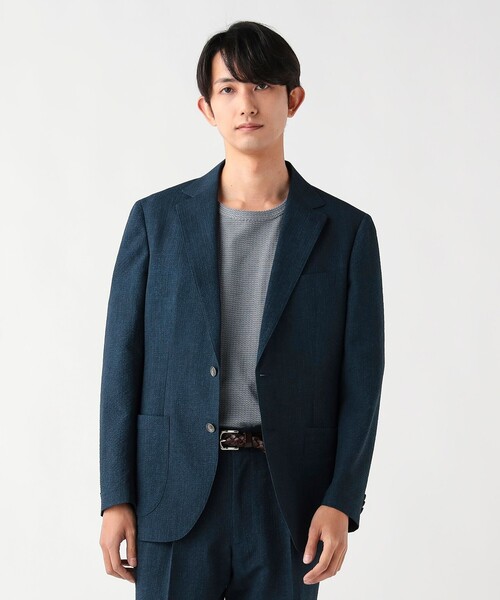 BEAMS HEART(ビームスハート)の「【7/2値下げ】デニムプリント シアサッカー 2ボタン ジャケット(セットアップ対応・ストレッチ)(テーラードジャケット・メンズ・インディゴブルー/ブルー・SMALL/MEDIUM/LARGE/X-LARGE)」の8枚目の写真