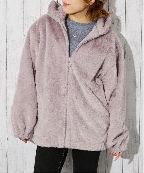 セール】《バックロゴ×ボリュームフード》レディース ファーブルゾン