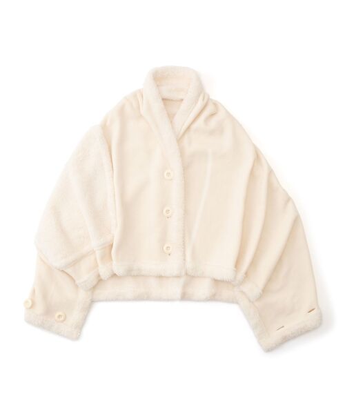 セール】リバーシブルウォームフリース 4WAYポンチョ S アイボリー