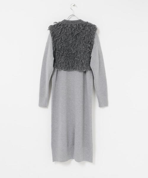 ITEMS URBANRESEARCH（アイテムズ アーバンリサーチ）の「ループニットベストセットワンピース（ワンピース・レディース・グレー/イエロー系その他/ブラウン・FREE）」の12枚目の写真