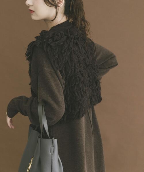 ITEMS URBANRESEARCH（アイテムズ アーバンリサーチ）の「ループニットベストセットワンピース（ワンピース・レディース・グレー/イエロー系その他/ブラウン・FREE）」の16枚目の写真