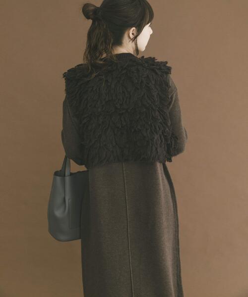 ITEMS URBANRESEARCH（アイテムズ アーバンリサーチ）の「ループニットベストセットワンピース（ワンピース・レディース・グレー/イエロー系その他/ブラウン・FREE）」の17枚目の写真