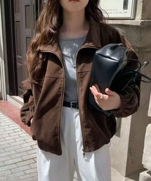 LAFFMO（ラフモ）の「スウェードライクジップアップブルゾン（ブルゾン）」