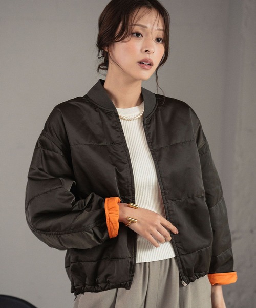 【NEW】エルフランク（ELFRANK）/スタンドカラー バイカラー ナイロンブルゾン セール】【2025AW】スタンドカラー バイカラー ナイロンブルゾン