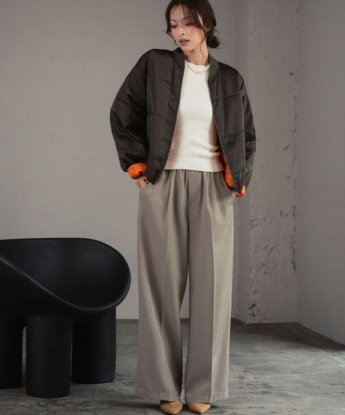 セール】【2025AW】スタンドカラー バイカラー ナイロンブルゾン