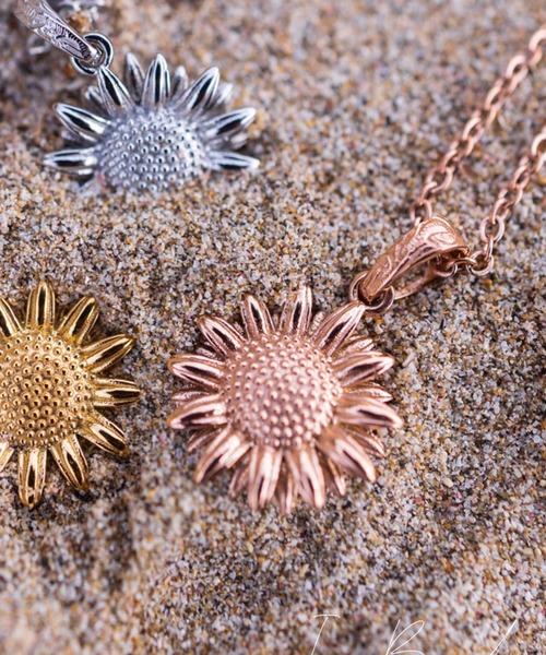 sunflower necklace/【ハワイアンジュエリー】【サージカルステンレス