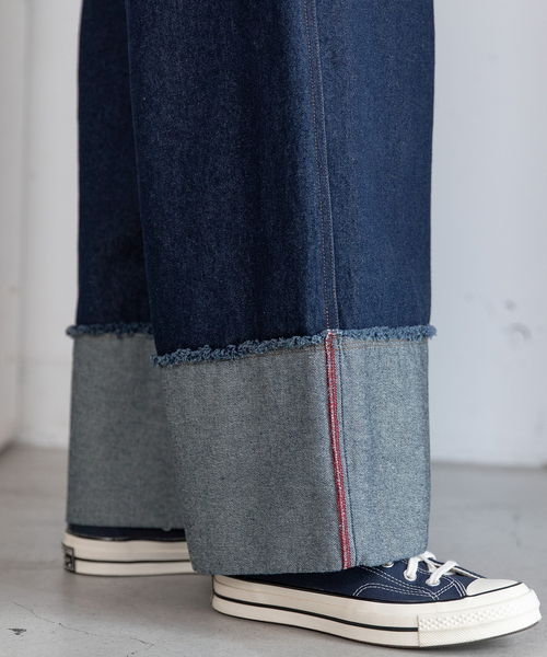 POU DOU DOU(プードゥドゥ)の「裾ロールアップデザインデニムパンツ(デニムパンツ・レディース・パープル系/インディゴブルー・M)」の12枚目の写真