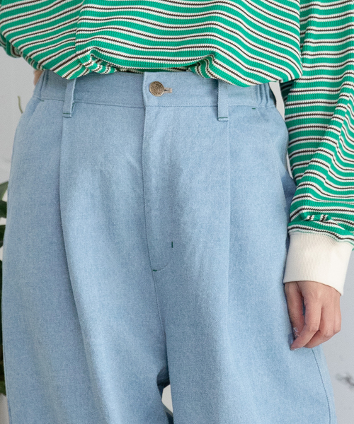 POU DOU DOU(プードゥドゥ)の「裾ロールアップデザインデニムパンツ(デニムパンツ・レディース・パープル系/インディゴブルー・M)」の21枚目の写真