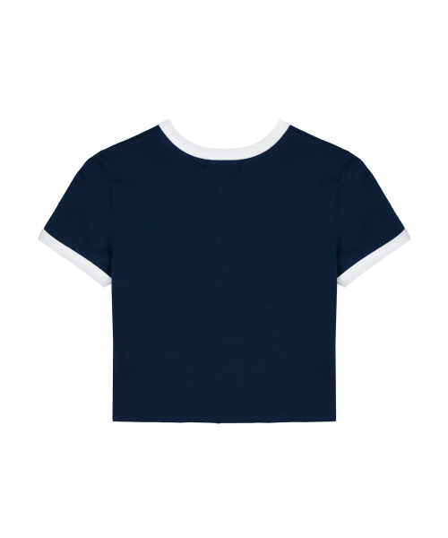 NICK&NICOLE（ニックアンドニコール）の「NICOLE PRINTING RINGER CROP TOP_NAVY WHITE（Tシャツ/カットソー・レディース・その他・FREE）」の5枚目の写真