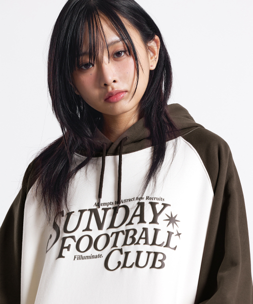 F.ILLUMINATE（フィルミネイト）の「サンデーフットボールクラブ フードパーカー-ブラウン（パーカー・レディース・その他・SMALL/MEDIUM/LARGE）」の3枚目の写真