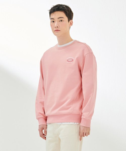CHASECULT(チェイスカルト)の「共用エッセンシャルマンツーマンTシャツ-DAZU5101B0P(スウェット・メンズ・PINK・100/90/95/105)」の4枚目の写真