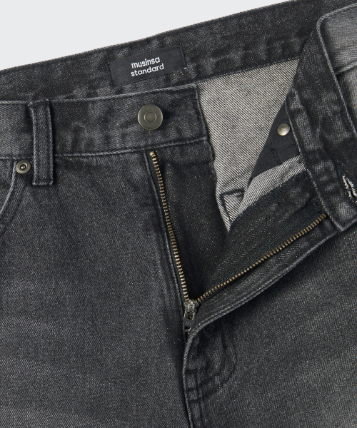 MUSINSA STANDARD（ムシンサスタンダード）の「ビッグブラシバルーンデニムパンツ[ブラック]（デニムパンツ・メンズ・その他・40/38/42/36/34/32/30/31/33/26/28/29/27）」の3枚目の写真