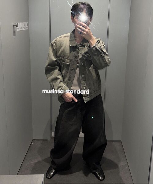 MUSINSA STANDARD（ムシンサスタンダード）の「ビッグブラシバルーンデニムパンツ[ブラック]（デニムパンツ・メンズ・その他・40/38/42/36/34/32/30/31/33/26/28/29/27）」の14枚目の写真