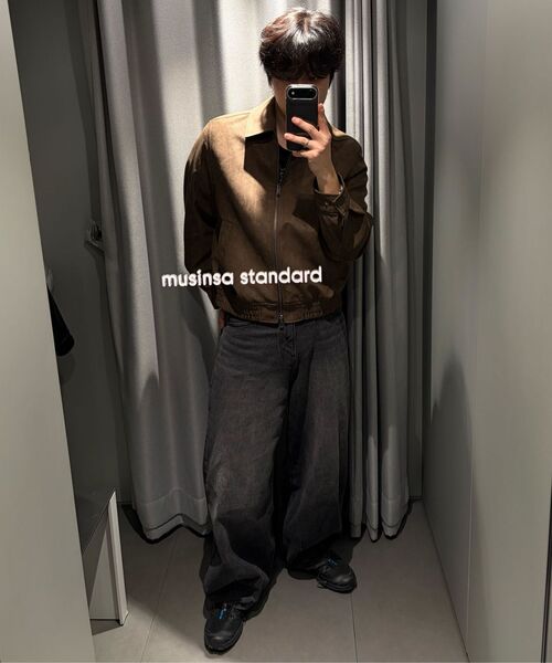 MUSINSA STANDARD（ムシンサスタンダード）の「ビッグブラシバルーンデニムパンツ[ブラック]（デニムパンツ・メンズ・その他・40/38/42/36/34/32/30/31/33/26/28/29/27）」の15枚目の写真