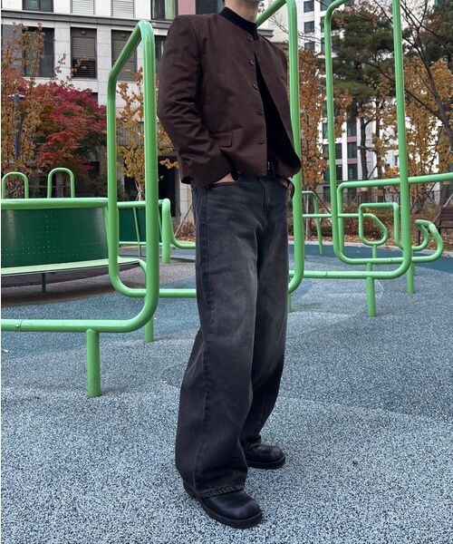 MUSINSA STANDARD（ムシンサスタンダード）の「ビッグブラシバルーンデニムパンツ[ブラック]（デニムパンツ・メンズ・その他・40/38/42/36/34/32/30/31/33/26/28/29/27）」の16枚目の写真
