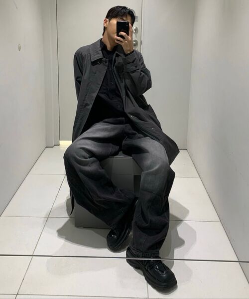 MUSINSA STANDARD（ムシンサスタンダード）の「ビッグブラシバルーンデニムパンツ[ブラック]（デニムパンツ・メンズ・その他・40/38/42/36/34/32/30/31/33/26/28/29/27）」の19枚目の写真