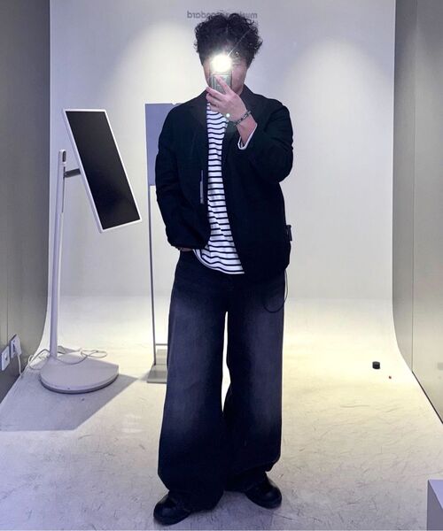 MUSINSA STANDARD（ムシンサスタンダード）の「ビッグブラシバルーンデニムパンツ[ブラック]（デニムパンツ・メンズ・その他・40/38/42/36/34/32/30/31/33/26/28/29/27）」の21枚目の写真