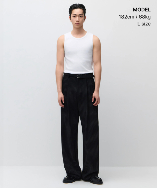 MUSINSA STANDARD（ムシンサスタンダード）の「エッセンシャルタンクトップ [ホワイト]（Tシャツ/カットソー・メンズ・その他・XXX-LARGE/LARGE/MEDIUM/SMALL/X-LARGE/XX-LARGE）」の2枚目の写真