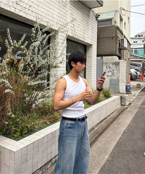 MUSINSA STANDARD（ムシンサスタンダード）の「エッセンシャルタンクトップ [ホワイト]（Tシャツ/カットソー・メンズ・その他・XXX-LARGE/LARGE/MEDIUM/SMALL/X-LARGE/XX-LARGE）」の8枚目の写真