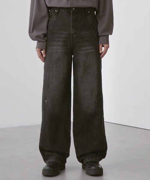 【SLICK/スリック】13oz Western Seams Baggy Denim Pants / 13オンスウエスタンシームバギーデニムパンツ/ テーパード
