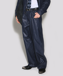 Herringbone glow wide denim pants indigo