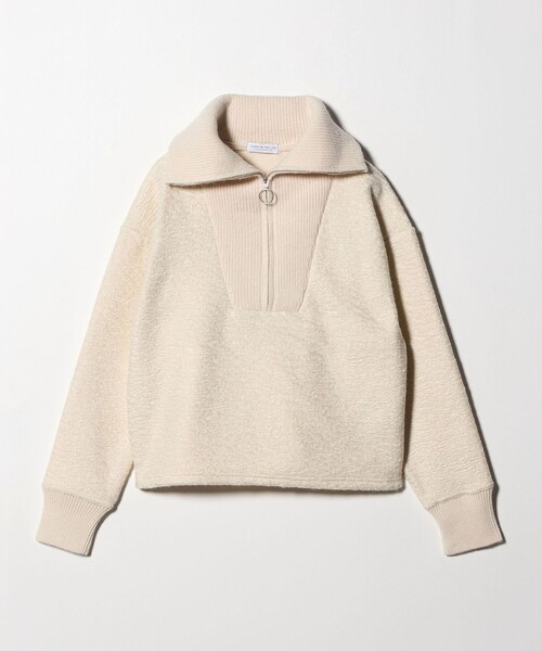 A DAY IN THE LIFE UNITED ARROWS(アデイインザライフユナイテッドアローズ)の「ブークレ ハーフジップ プルオーバー <A DAY IN THE LIFE>(スウェット・レディース・ダークグレー/オフホワイト・FREE)」の2枚目の写真