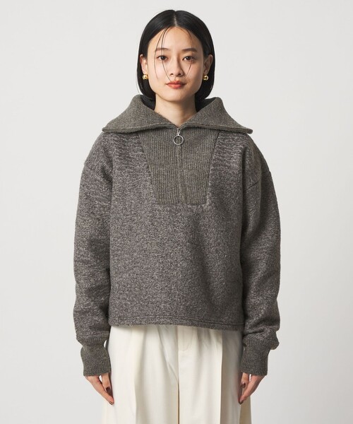 A DAY IN THE LIFE UNITED ARROWS(アデイインザライフユナイテッドアローズ)の「ブークレ ハーフジップ プルオーバー <A DAY IN THE LIFE>(スウェット・レディース・ダークグレー/オフホワイト・FREE)」の6枚目の写真