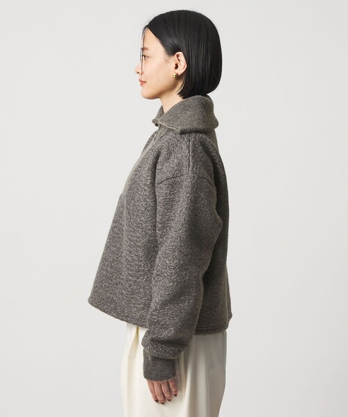 A DAY IN THE LIFE UNITED ARROWS(アデイインザライフユナイテッドアローズ)の「ブークレ ハーフジップ プルオーバー <A DAY IN THE LIFE>(スウェット・レディース・ダークグレー/オフホワイト・FREE)」の7枚目の写真