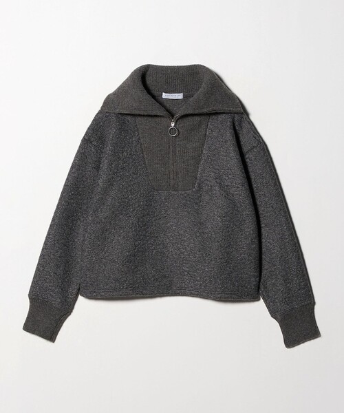 A DAY IN THE LIFE UNITED ARROWS(アデイインザライフユナイテッドアローズ)の「ブークレ ハーフジップ プルオーバー <A DAY IN THE LIFE>(スウェット・レディース・ダークグレー/オフホワイト・FREE)」の9枚目の写真