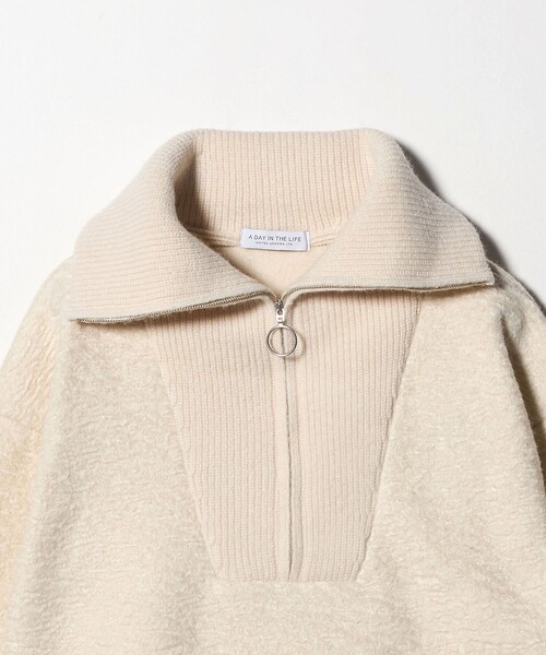 A DAY IN THE LIFE UNITED ARROWS(アデイインザライフユナイテッドアローズ)の「ブークレ ハーフジップ プルオーバー <A DAY IN THE LIFE>(スウェット・レディース・ダークグレー/オフホワイト・FREE)」の15枚目の写真