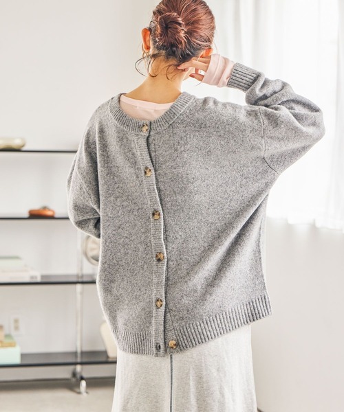 studio CLIP（スタディオクリップ）の「7ゲージダブルフロントウールミックスニットカーディガン（カーディガン/ボレロ・レディース・グレー/チャコール/レッド/ライトベージュ・FREE）」の7枚目の写真