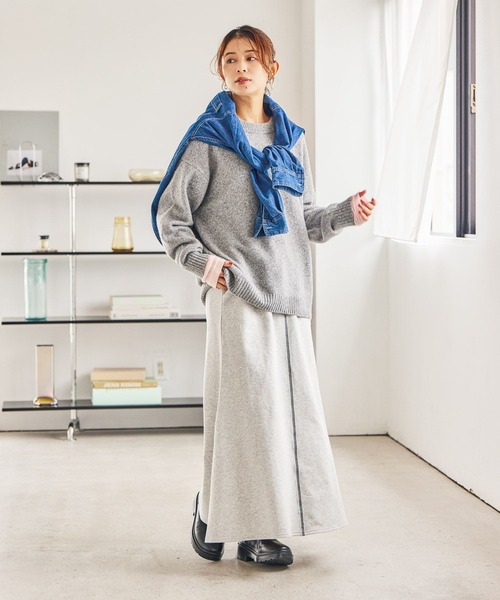 studio CLIP（スタディオクリップ）の「7ゲージダブルフロントウールミックスニットカーディガン（カーディガン/ボレロ・レディース・グレー/チャコール/レッド/ライトベージュ・FREE）」の9枚目の写真