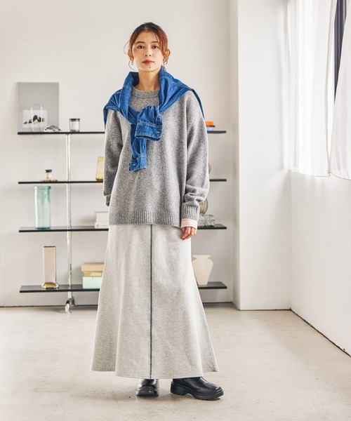 studio CLIP（スタディオクリップ）の「7ゲージダブルフロントウールミックスニットカーディガン（カーディガン/ボレロ・レディース・グレー/チャコール/レッド/ライトベージュ・FREE）」の10枚目の写真