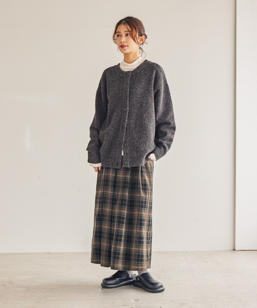 studio CLIP（スタディオクリップ）の「7ゲージダブルフロントウールミックスニットカーディガン（カーディガン/ボレロ・レディース・グレー/チャコール/レッド/ライトベージュ・FREE）」の16枚目の写真