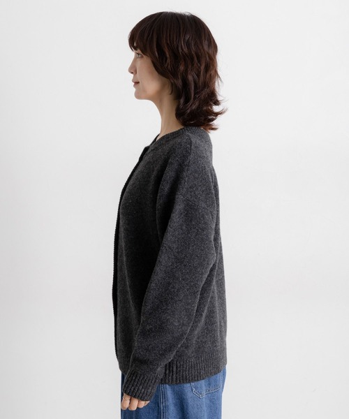 新品✨️エムアンドキョウコ クロップド丈 カーディガン ウール ピン付き 七分袖 CLASSY．1月号掲載】ウールブレンド カーディガン