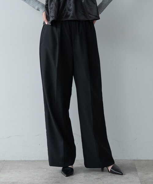 GALLEST（ギャレスト）の「Comfy SET UP｜イージーストレートスラックス【セットアップ対応／通勤／カセット服】（その他パンツ・レディース・ダークグレー/ブラック/ブラウン系・34/36/38/40）」の2枚目の写真