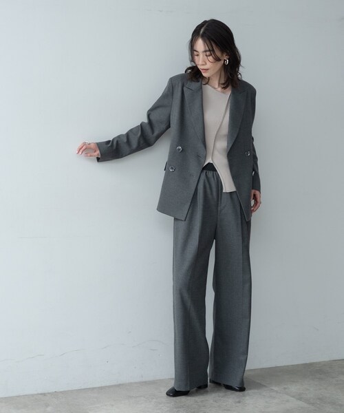 GALLEST（ギャレスト）の「Comfy SET UP｜イージーストレートスラックス【セットアップ対応／通勤／カセット服】（その他パンツ・レディース・ダークグレー/ブラック/ブラウン系・34/36/38/40）」の19枚目の写真