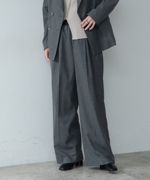 GALLEST（ギャレスト）の「Comfy SET UP｜イージーストレートスラックス【セットアップ対応／通勤／カセット服】（その他パンツ・レディース・ダークグレー/ブラック/ブラウン系・34/36/38/40）」の15枚目の写真